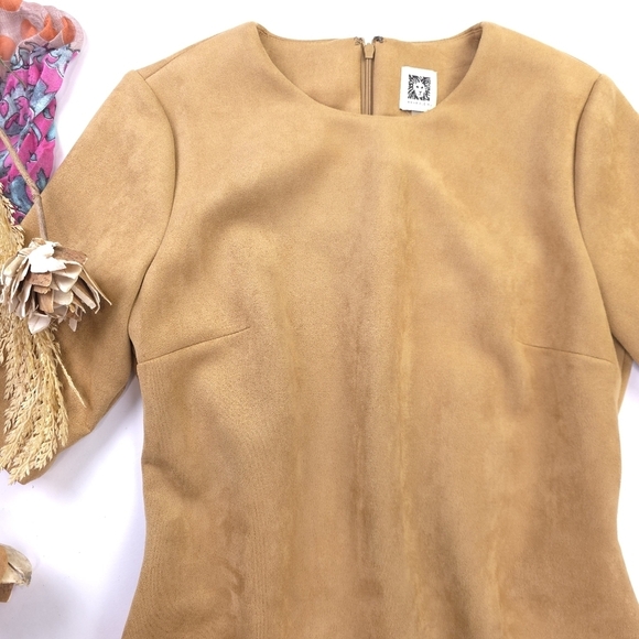 Ann Klein Elegant Tan Dress Sze 8 - Picture 5 of 11